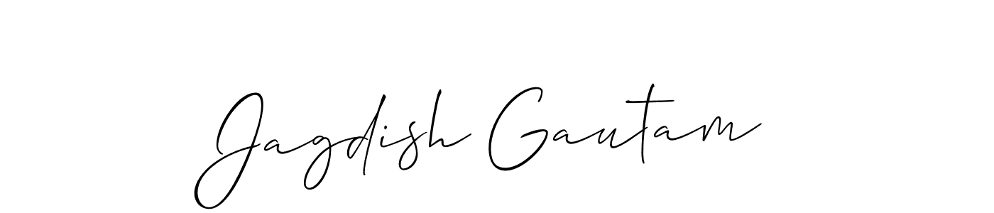 Create a beautiful signature design for name Jagdish Gautam. With this signature (Allison_Script) fonts, you can make a handwritten signature for free. Jagdish Gautam signature style 2 images and pictures png