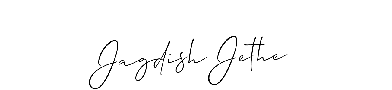 How to make Jagdish Jethe name signature. Use Allison_Script style for creating short signs online. This is the latest handwritten sign. Jagdish Jethe signature style 2 images and pictures png