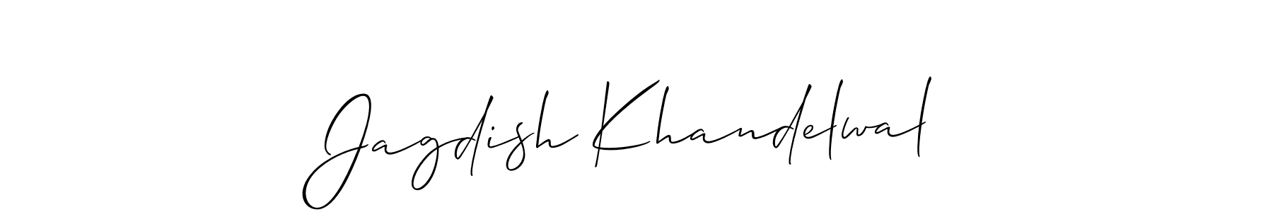 Make a beautiful signature design for name Jagdish Khandelwal. With this signature (Allison_Script) style, you can create a handwritten signature for free. Jagdish Khandelwal signature style 2 images and pictures png