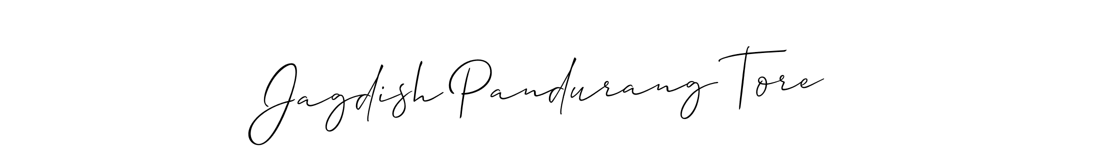 How to make Jagdish Pandurang Tore name signature. Use Allison_Script style for creating short signs online. This is the latest handwritten sign. Jagdish Pandurang Tore signature style 2 images and pictures png