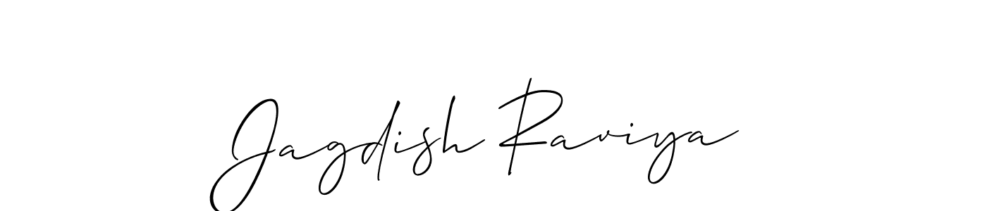 How to make Jagdish Raviya name signature. Use Allison_Script style for creating short signs online. This is the latest handwritten sign. Jagdish Raviya signature style 2 images and pictures png