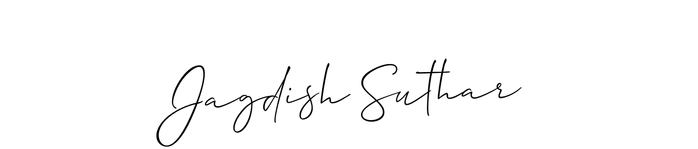Make a beautiful signature design for name Jagdish Suthar. With this signature (Allison_Script) style, you can create a handwritten signature for free. Jagdish Suthar signature style 2 images and pictures png