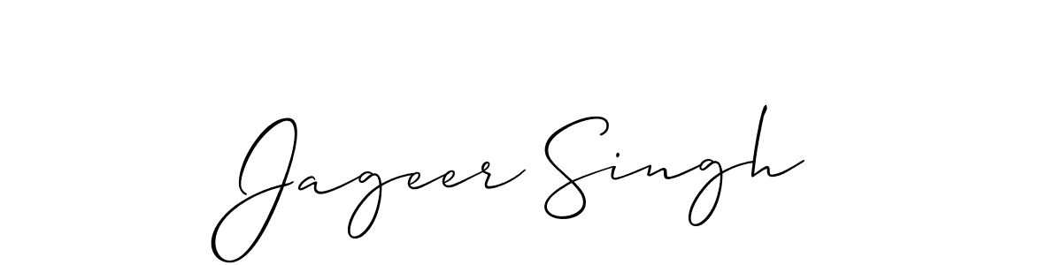 Make a beautiful signature design for name Jageer Singh. With this signature (Allison_Script) style, you can create a handwritten signature for free. Jageer Singh signature style 2 images and pictures png