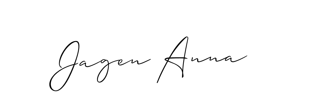 Jagen Anna stylish signature style. Best Handwritten Sign (Allison_Script) for my name. Handwritten Signature Collection Ideas for my name Jagen Anna. Jagen Anna signature style 2 images and pictures png