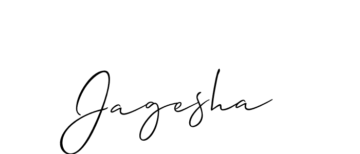 The best way (Allison_Script) to make a short signature is to pick only two or three words in your name. The name Jagesha include a total of six letters. For converting this name. Jagesha signature style 2 images and pictures png