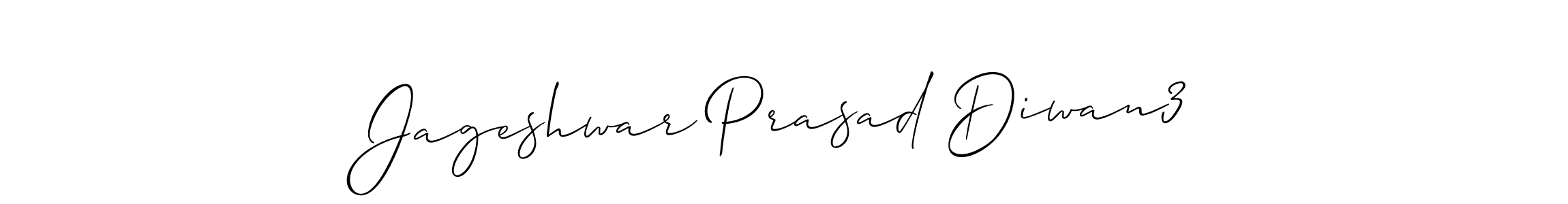 How to make Jageshwar Prasad Diwan3 signature? Allison_Script is a professional autograph style. Create handwritten signature for Jageshwar Prasad Diwan3 name. Jageshwar Prasad Diwan3 signature style 2 images and pictures png