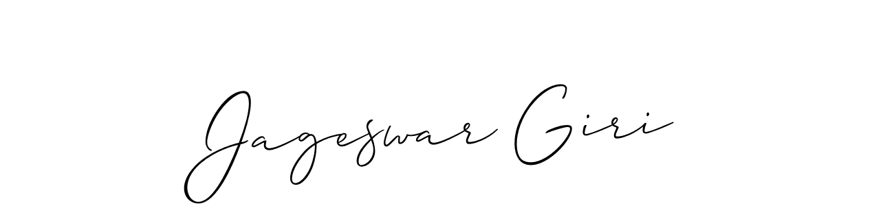 Allison_Script is a professional signature style that is perfect for those who want to add a touch of class to their signature. It is also a great choice for those who want to make their signature more unique. Get Jageswar Giri name to fancy signature for free. Jageswar Giri signature style 2 images and pictures png