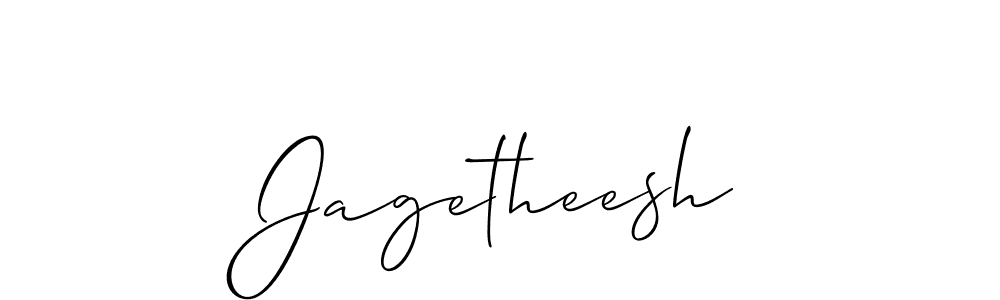 It looks lik you need a new signature style for name Jagetheesh. Design unique handwritten (Allison_Script) signature with our free signature maker in just a few clicks. Jagetheesh signature style 2 images and pictures png