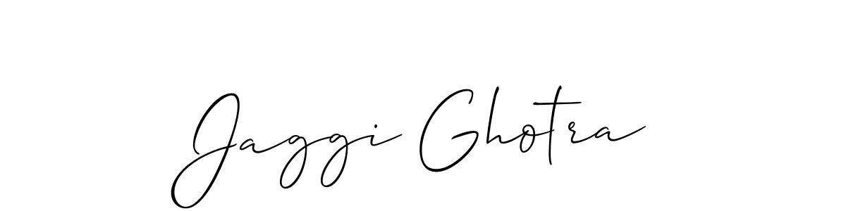 Design your own signature with our free online signature maker. With this signature software, you can create a handwritten (Allison_Script) signature for name Jaggi Ghotra. Jaggi Ghotra signature style 2 images and pictures png