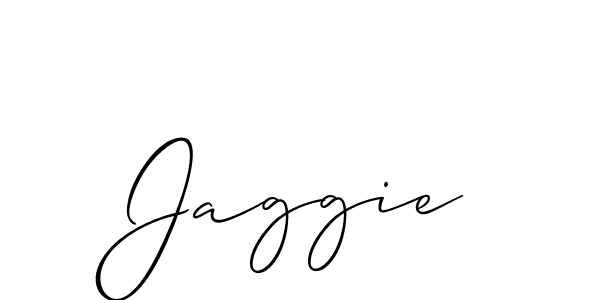 Use a signature maker to create a handwritten signature online. With this signature software, you can design (Allison_Script) your own signature for name Jaggie. Jaggie signature style 2 images and pictures png