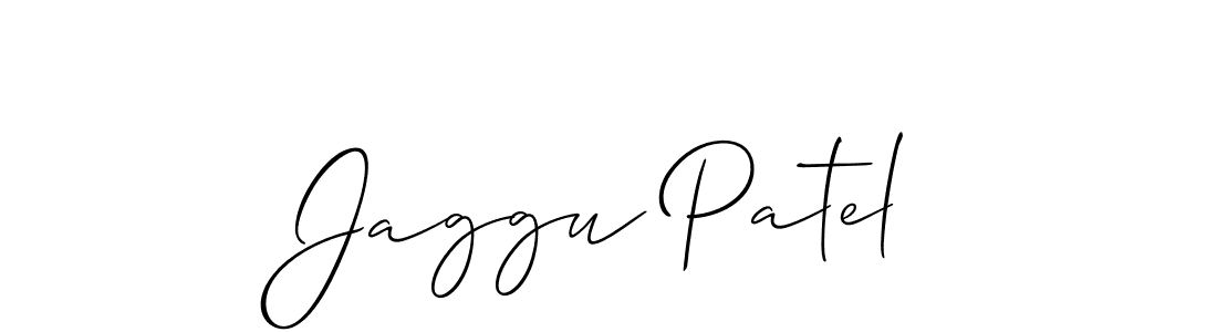Create a beautiful signature design for name Jaggu Patel. With this signature (Allison_Script) fonts, you can make a handwritten signature for free. Jaggu Patel signature style 2 images and pictures png