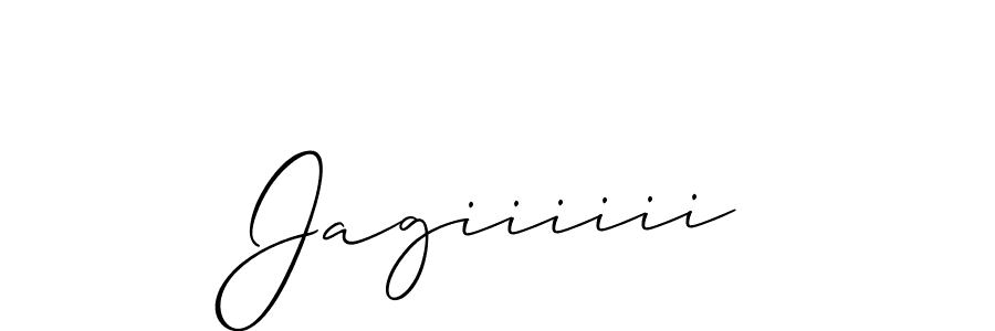 How to make Jagiiiiii name signature. Use Allison_Script style for creating short signs online. This is the latest handwritten sign. Jagiiiiii signature style 2 images and pictures png
