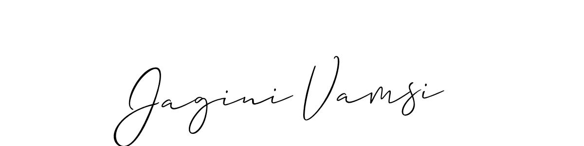 This is the best signature style for the Jagini Vamsi name. Also you like these signature font (Allison_Script). Mix name signature. Jagini Vamsi signature style 2 images and pictures png