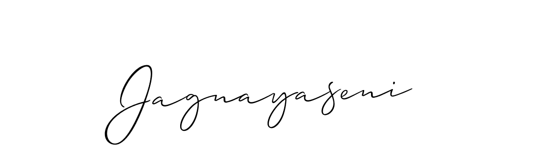 How to make Jagnayaseni name signature. Use Allison_Script style for creating short signs online. This is the latest handwritten sign. Jagnayaseni signature style 2 images and pictures png