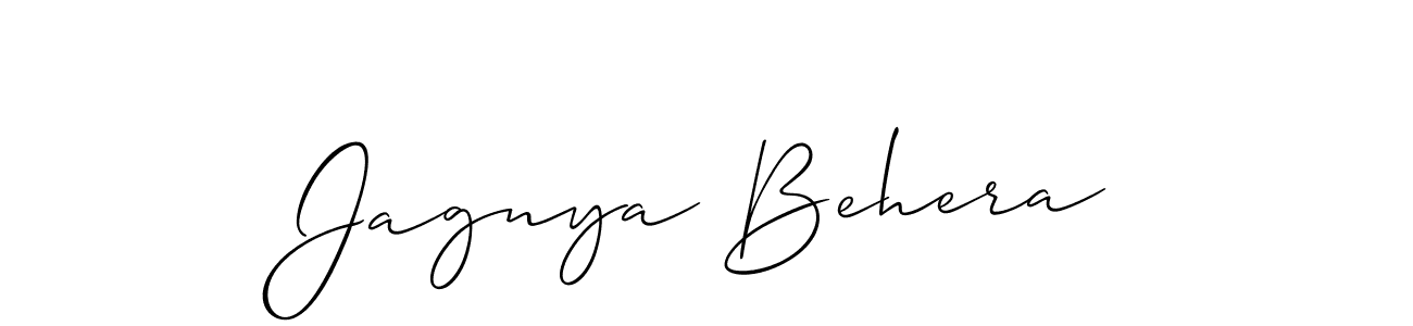 This is the best signature style for the Jagnya Behera name. Also you like these signature font (Allison_Script). Mix name signature. Jagnya Behera signature style 2 images and pictures png