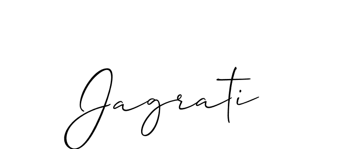 Use a signature maker to create a handwritten signature online. With this signature software, you can design (Allison_Script) your own signature for name Jagrati. Jagrati signature style 2 images and pictures png