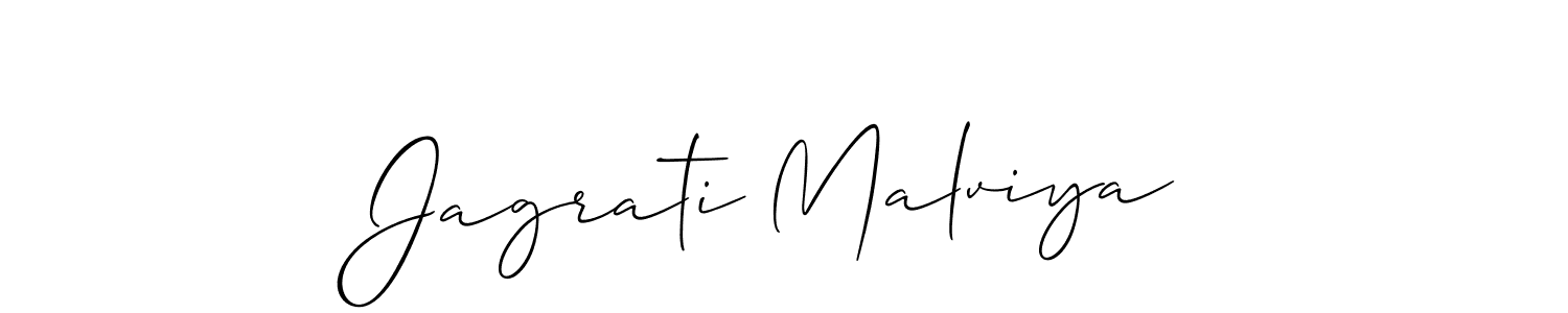 Make a beautiful signature design for name Jagrati Malviya. With this signature (Allison_Script) style, you can create a handwritten signature for free. Jagrati Malviya signature style 2 images and pictures png