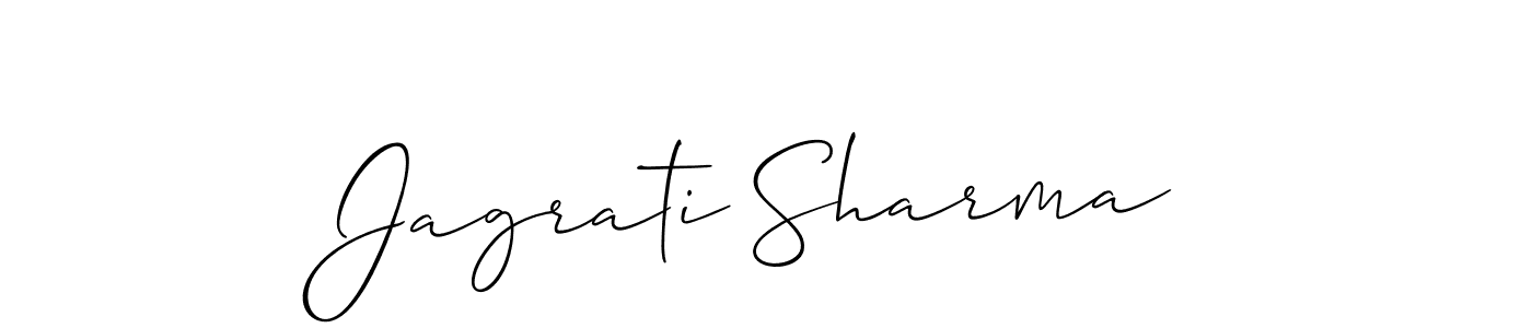 Create a beautiful signature design for name Jagrati Sharma. With this signature (Allison_Script) fonts, you can make a handwritten signature for free. Jagrati Sharma signature style 2 images and pictures png