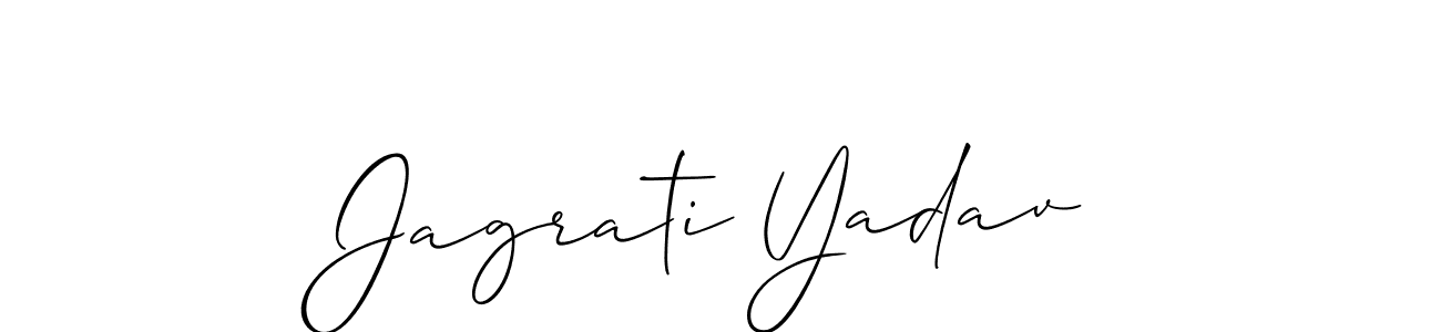 Design your own signature with our free online signature maker. With this signature software, you can create a handwritten (Allison_Script) signature for name Jagrati Yadav. Jagrati Yadav signature style 2 images and pictures png