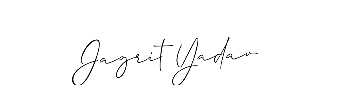 The best way (Allison_Script) to make a short signature is to pick only two or three words in your name. The name Jagrit Yadav include a total of six letters. For converting this name. Jagrit Yadav signature style 2 images and pictures png