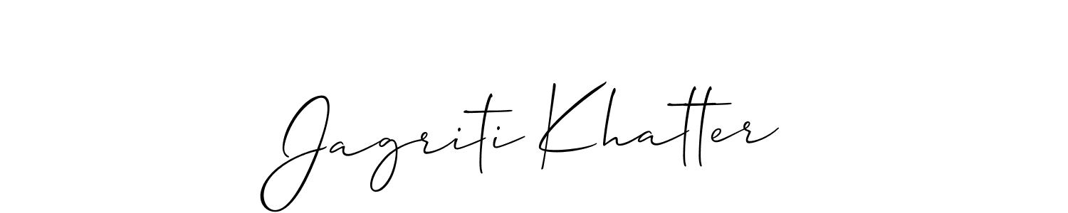 Use a signature maker to create a handwritten signature online. With this signature software, you can design (Allison_Script) your own signature for name Jagriti Khatter. Jagriti Khatter signature style 2 images and pictures png