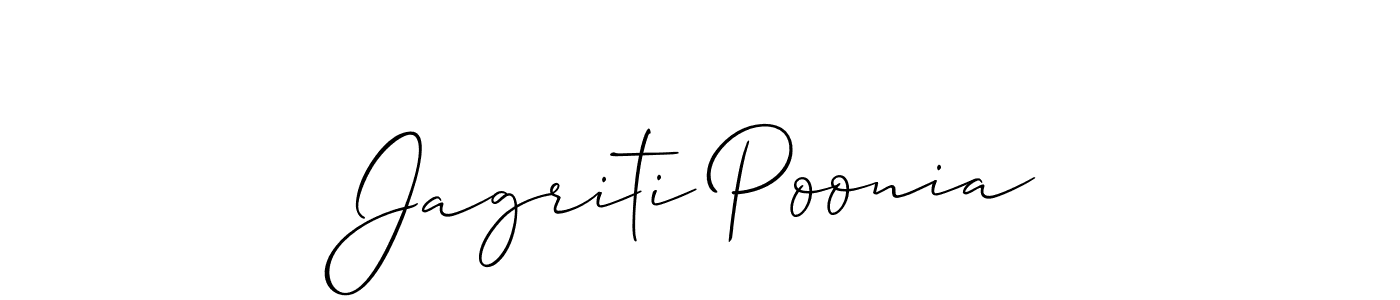 Also You can easily find your signature by using the search form. We will create Jagriti Poonia name handwritten signature images for you free of cost using Allison_Script sign style. Jagriti Poonia signature style 2 images and pictures png