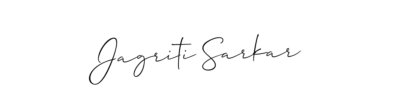 How to make Jagriti Sarkar name signature. Use Allison_Script style for creating short signs online. This is the latest handwritten sign. Jagriti Sarkar signature style 2 images and pictures png