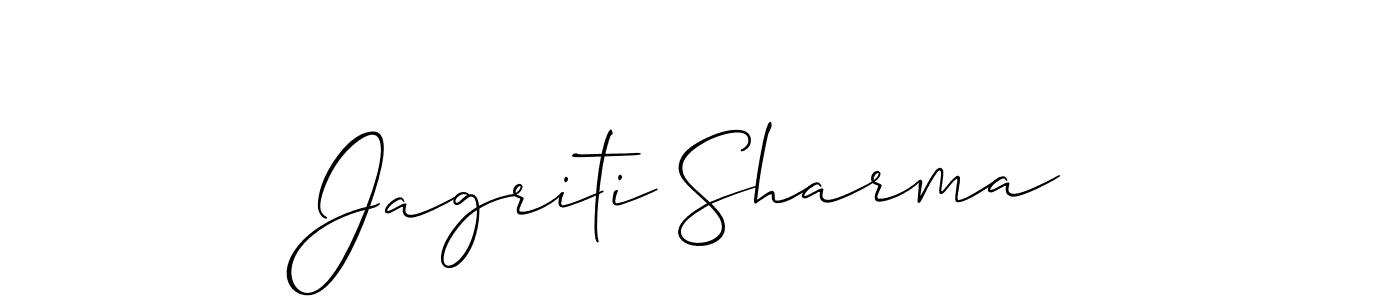 Use a signature maker to create a handwritten signature online. With this signature software, you can design (Allison_Script) your own signature for name Jagriti Sharma. Jagriti Sharma signature style 2 images and pictures png