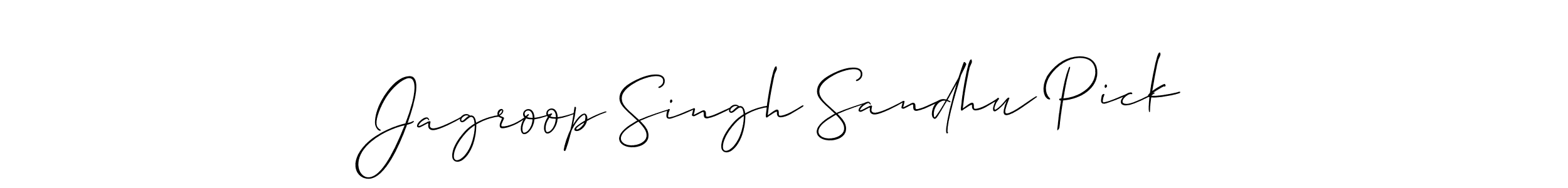 How to make Jagroop Singh Sandhu Pick name signature. Use Allison_Script style for creating short signs online. This is the latest handwritten sign. Jagroop Singh Sandhu Pick signature style 2 images and pictures png