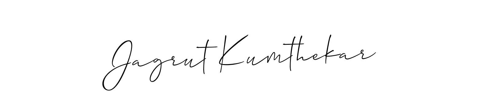 Make a short Jagrut Kumthekar signature style. Manage your documents anywhere anytime using Allison_Script. Create and add eSignatures, submit forms, share and send files easily. Jagrut Kumthekar signature style 2 images and pictures png