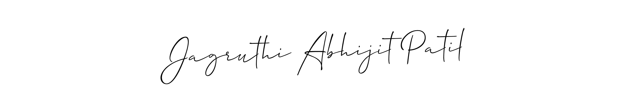 How to make Jagruthi Abhijit Patil signature? Allison_Script is a professional autograph style. Create handwritten signature for Jagruthi Abhijit Patil name. Jagruthi Abhijit Patil signature style 2 images and pictures png