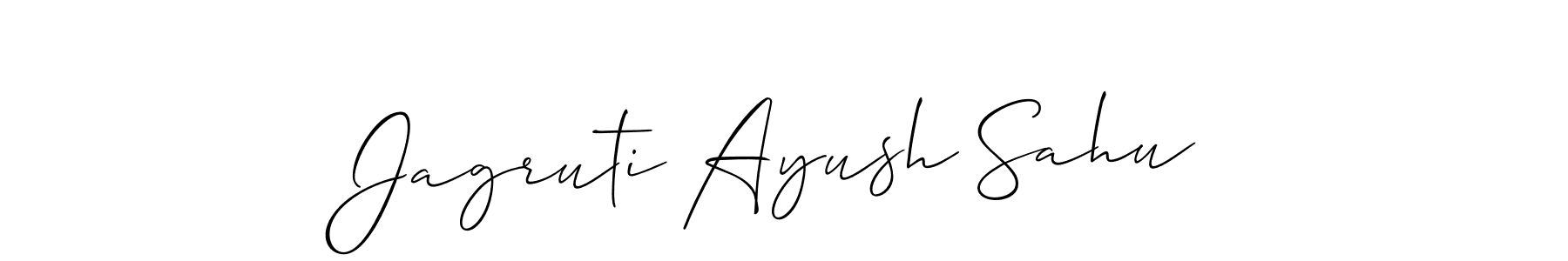 Jagruti Ayush Sahu stylish signature style. Best Handwritten Sign (Allison_Script) for my name. Handwritten Signature Collection Ideas for my name Jagruti Ayush Sahu. Jagruti Ayush Sahu signature style 2 images and pictures png