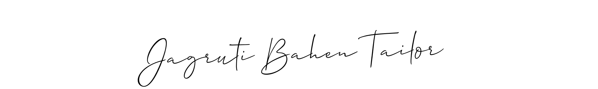 How to make Jagruti Bahen Tailor name signature. Use Allison_Script style for creating short signs online. This is the latest handwritten sign. Jagruti Bahen Tailor signature style 2 images and pictures png