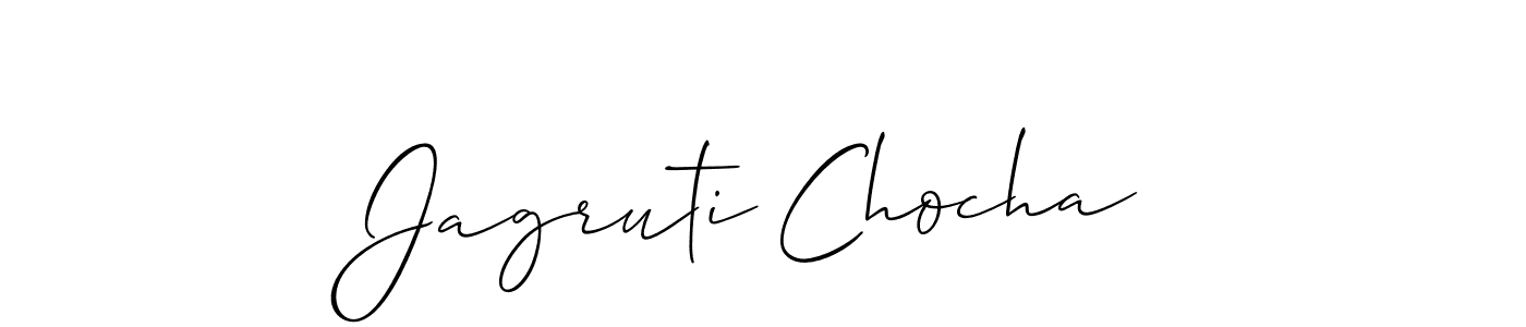 Design your own signature with our free online signature maker. With this signature software, you can create a handwritten (Allison_Script) signature for name Jagruti Chocha. Jagruti Chocha signature style 2 images and pictures png