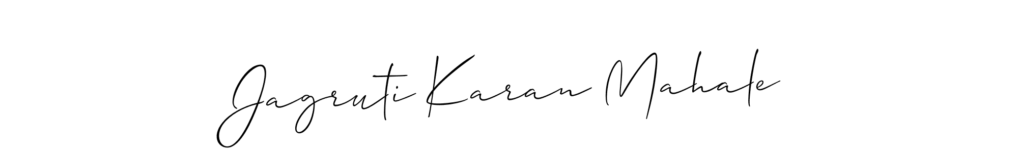 Design your own signature with our free online signature maker. With this signature software, you can create a handwritten (Allison_Script) signature for name Jagruti Karan Mahale. Jagruti Karan Mahale signature style 2 images and pictures png