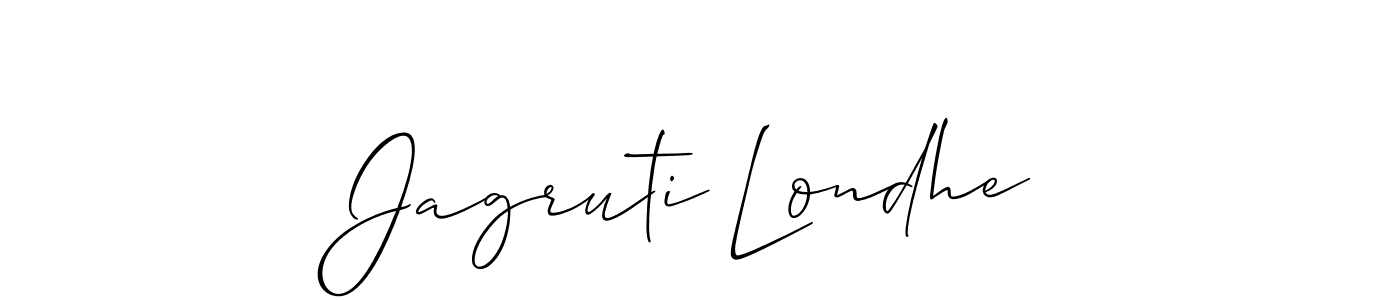 The best way (Allison_Script) to make a short signature is to pick only two or three words in your name. The name Jagruti Londhe include a total of six letters. For converting this name. Jagruti Londhe signature style 2 images and pictures png