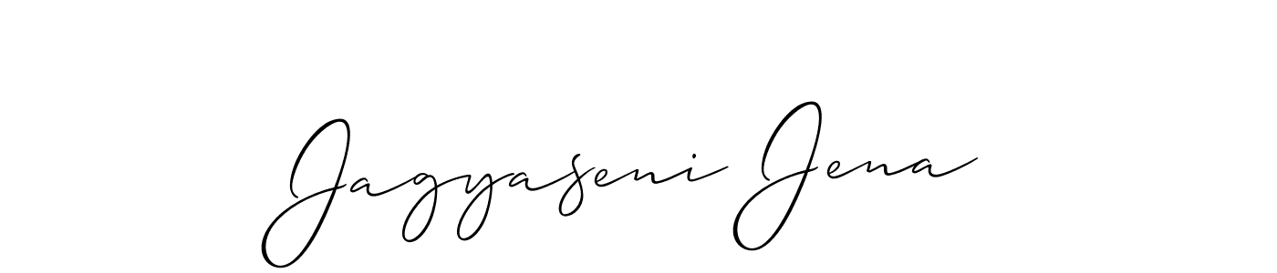 Also You can easily find your signature by using the search form. We will create Jagyaseni Jena name handwritten signature images for you free of cost using Allison_Script sign style. Jagyaseni Jena signature style 2 images and pictures png