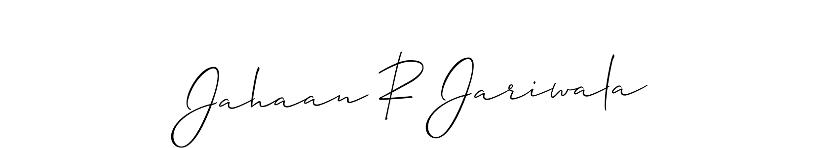 Make a beautiful signature design for name Jahaan R Jariwala. With this signature (Allison_Script) style, you can create a handwritten signature for free. Jahaan R Jariwala signature style 2 images and pictures png