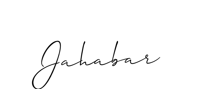 Design your own signature with our free online signature maker. With this signature software, you can create a handwritten (Allison_Script) signature for name Jahabar. Jahabar signature style 2 images and pictures png