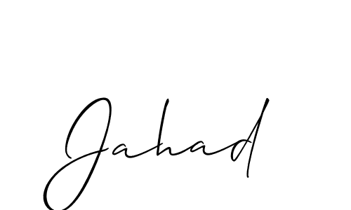 if you are searching for the best signature style for your name Jahad. so please give up your signature search. here we have designed multiple signature styles  using Allison_Script. Jahad signature style 2 images and pictures png