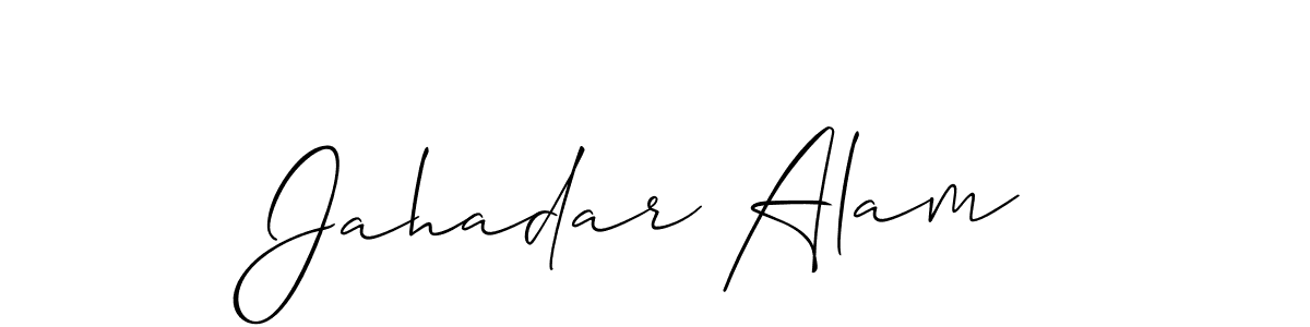 Make a beautiful signature design for name Jahadar Alam. With this signature (Allison_Script) style, you can create a handwritten signature for free. Jahadar Alam signature style 2 images and pictures png