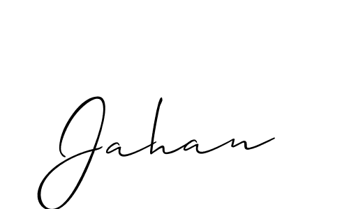 Design your own signature with our free online signature maker. With this signature software, you can create a handwritten (Allison_Script) signature for name Jahan. Jahan signature style 2 images and pictures png