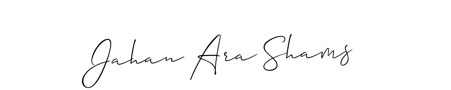 How to make Jahan Ara Shams signature? Allison_Script is a professional autograph style. Create handwritten signature for Jahan Ara Shams name. Jahan Ara Shams signature style 2 images and pictures png