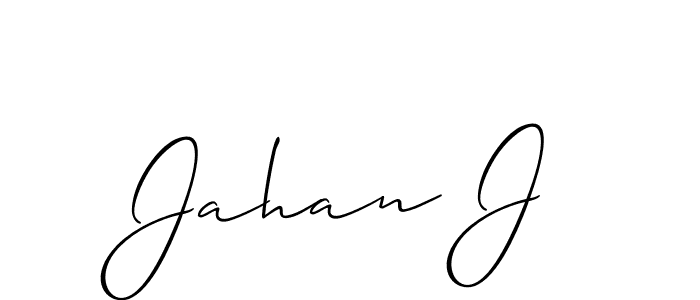 Design your own signature with our free online signature maker. With this signature software, you can create a handwritten (Allison_Script) signature for name Jahan J. Jahan J signature style 2 images and pictures png