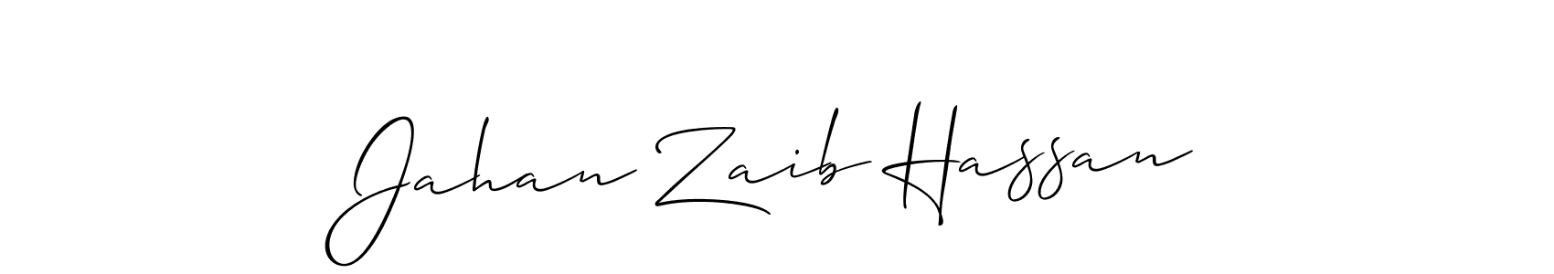 Create a beautiful signature design for name Jahan Zaib Hassan. With this signature (Allison_Script) fonts, you can make a handwritten signature for free. Jahan Zaib Hassan signature style 2 images and pictures png