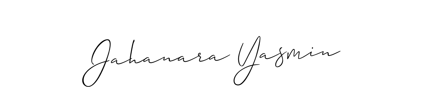 Make a short Jahanara Yasmin signature style. Manage your documents anywhere anytime using Allison_Script. Create and add eSignatures, submit forms, share and send files easily. Jahanara Yasmin signature style 2 images and pictures png