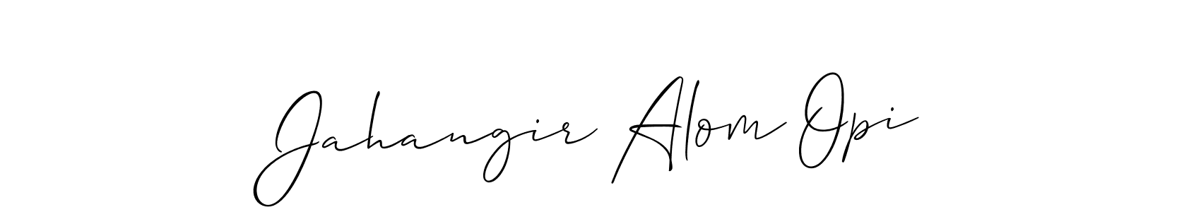 Also You can easily find your signature by using the search form. We will create Jahangir Alom Opi name handwritten signature images for you free of cost using Allison_Script sign style. Jahangir Alom Opi signature style 2 images and pictures png