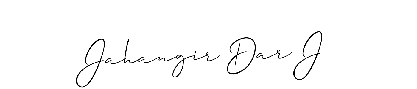 The best way (Allison_Script) to make a short signature is to pick only two or three words in your name. The name Jahangir Dar J include a total of six letters. For converting this name. Jahangir Dar J signature style 2 images and pictures png