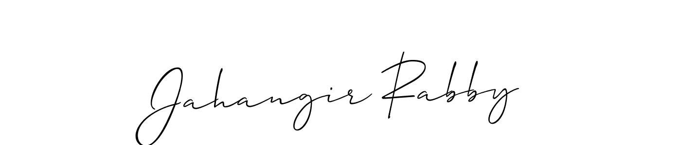 Create a beautiful signature design for name Jahangir Rabby. With this signature (Allison_Script) fonts, you can make a handwritten signature for free. Jahangir Rabby signature style 2 images and pictures png