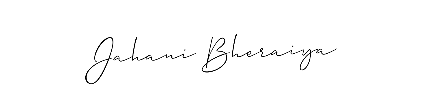 This is the best signature style for the Jahani Bheraiya name. Also you like these signature font (Allison_Script). Mix name signature. Jahani Bheraiya signature style 2 images and pictures png